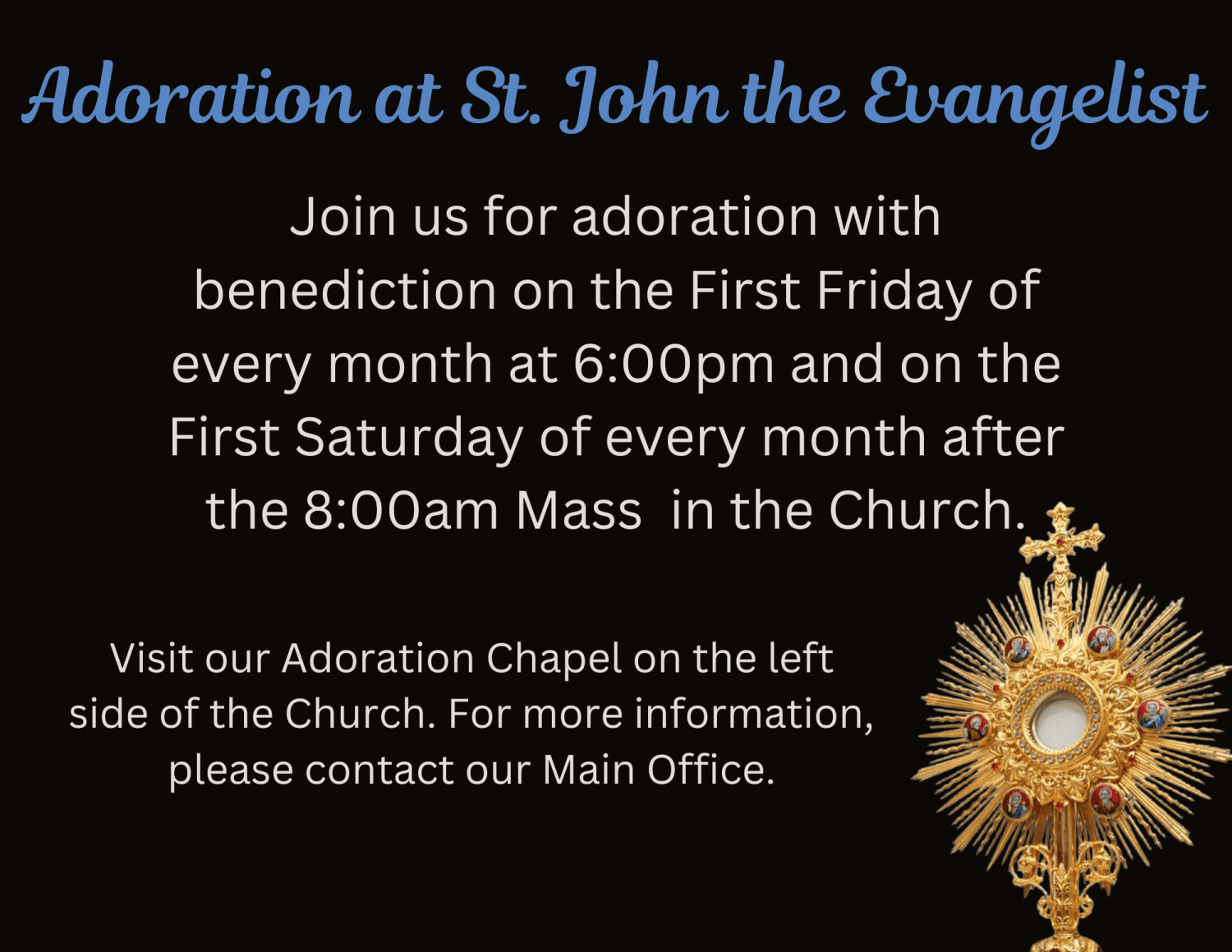 Eucharistic Adoration St John The Evangelist
